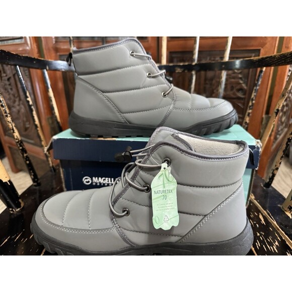 Magellan Puffer Mid Boots Mens 11D Gray Insulated Winter Boots New main image 4